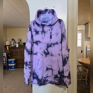 Brand new!! NWOT Paperbacks lavender & purple tie dye hoodie sweatshirt size XXL